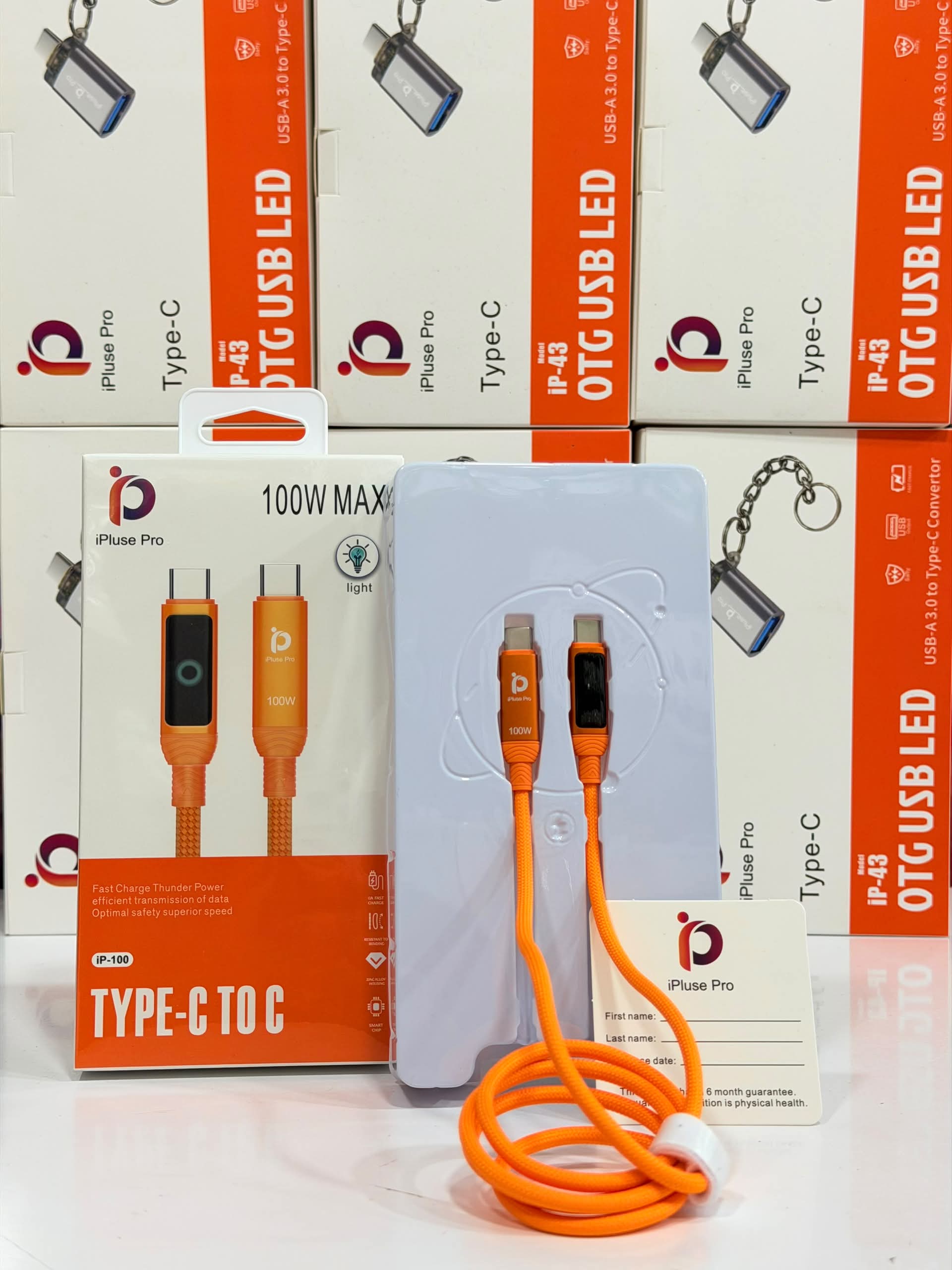 کابل دو سر تایپ 100W   c مدل ipluse pro